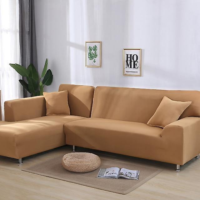 Slowmoose Solid Color Corner Sofa Covers For Living Room, Elastic Spandex Slipcovers color 8 3-seat 190-230cm 1pc