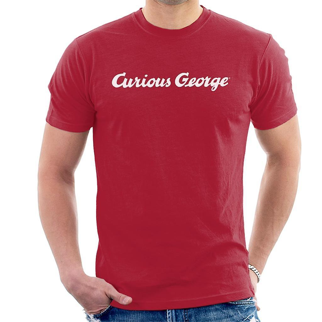 Curious George Line Logo Men's T-Shirt Cherry Red Small