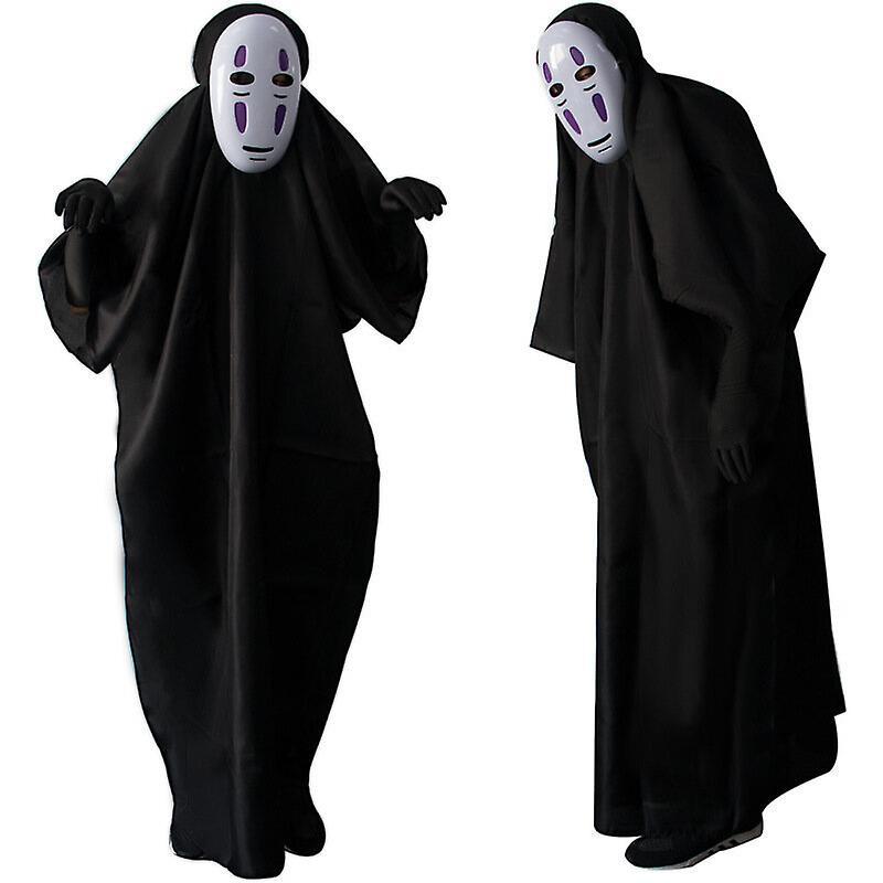 Unbrand No Face Cosplay Costume Anime Spirited Away Costume black/purple M