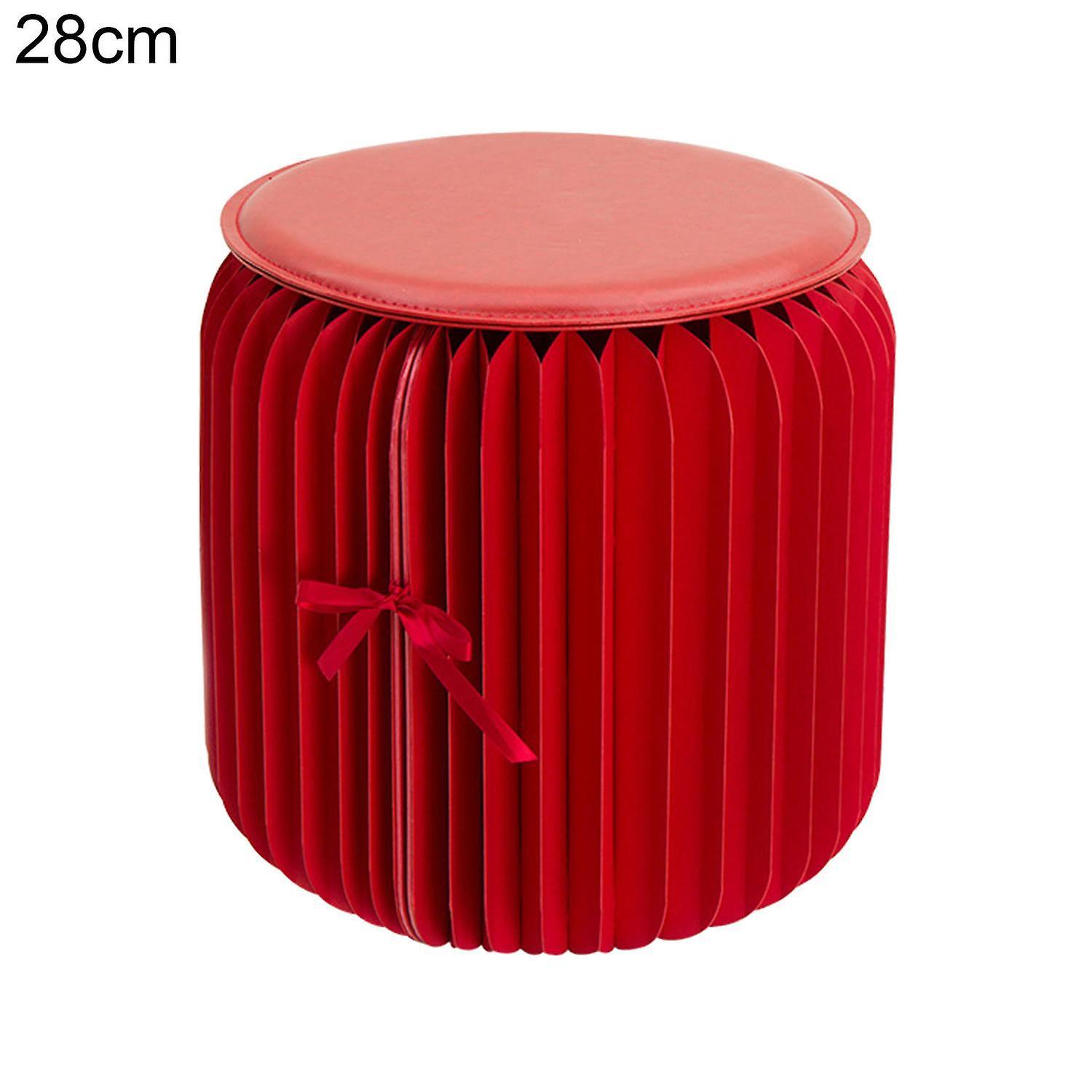 Biplut 28/35/42cm Retractable Stool Foldable Portable Camping Fishing Paper Organ Chair Red 28cm