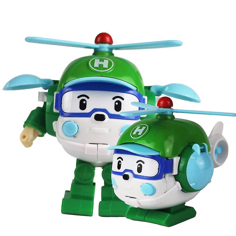 Robocar Poli Action Figure Deformation Police Car Robot Educational Kids Toy - ZHENV Green