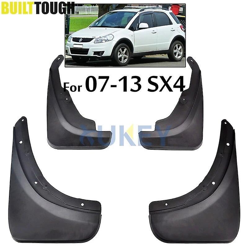 Jiechannel Set Molded Car Mud Flaps For Suzuki SX4 Hatch 2007 - 2013 Mudflaps Splash Guards Mud Flap Mudguards Fender Front Rear Styling