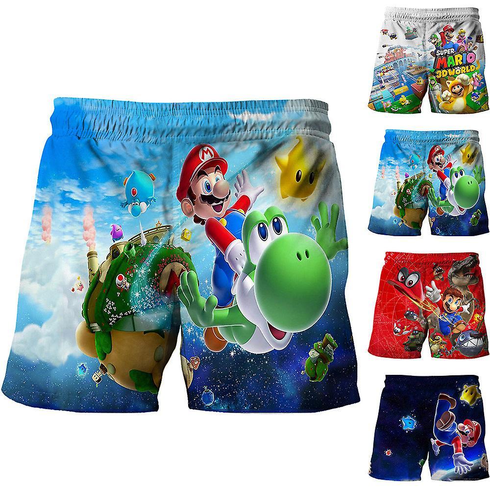 Vicbuy Holiday Super Mario Bro Swim Shorts Swimming Trunks Swimwear Summer Beach Pool Surf 5-10 Years Kids Boys Super Mario C 5Years