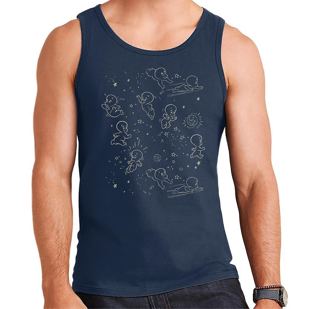 Casper The Friendly Ghost Night Stars Men's Vest Navy Blue XX-Large