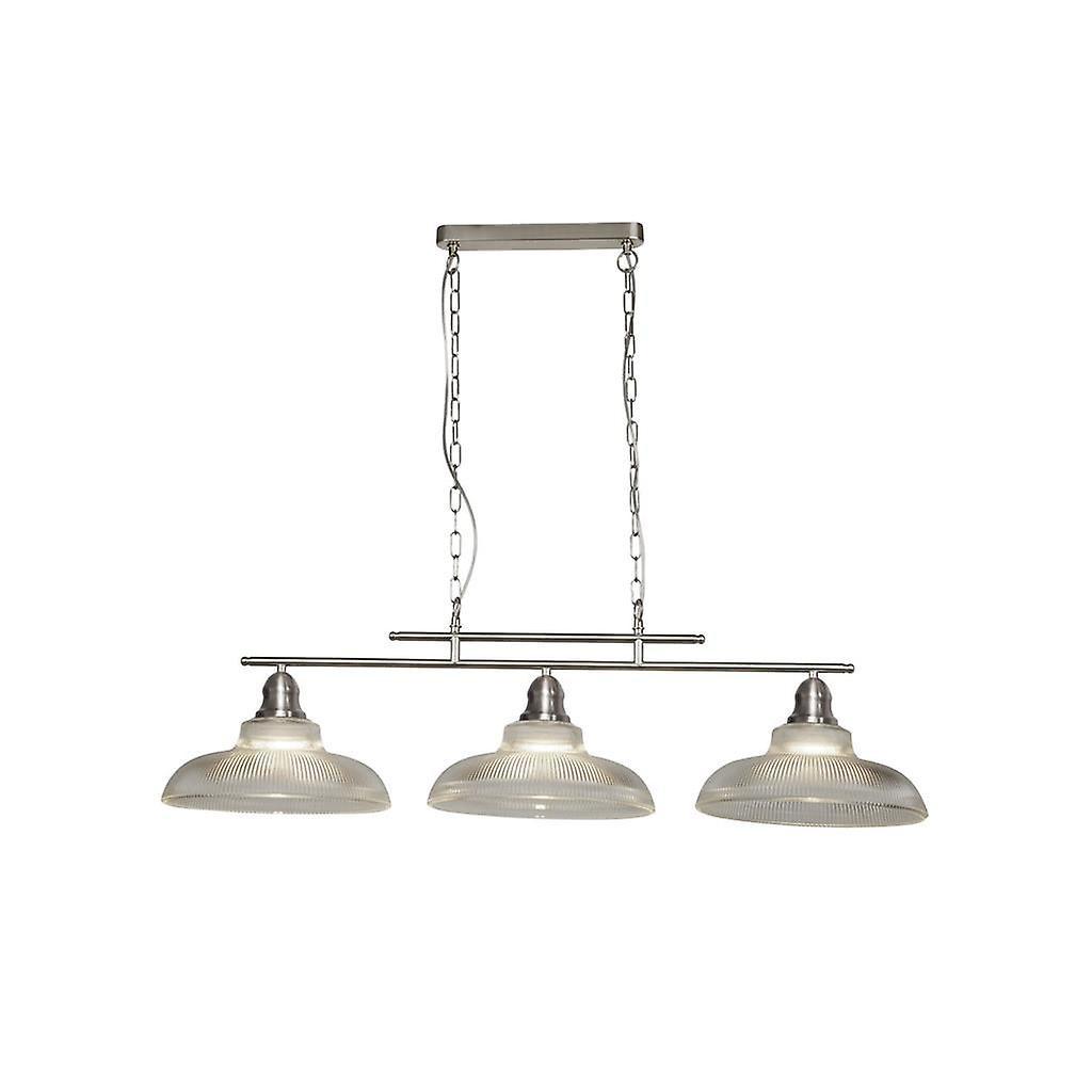 Searchlight Lighting Bistro III 3 Light Bar Pendant Satin Silver Metal