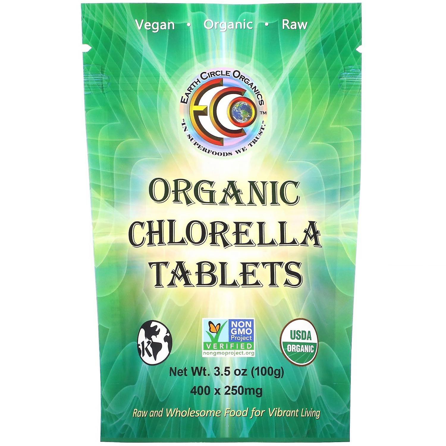 Earth Circle Organics, Organic Chlorella Tablets, 250 mg, 400 Tablets, 3.5 oz (1