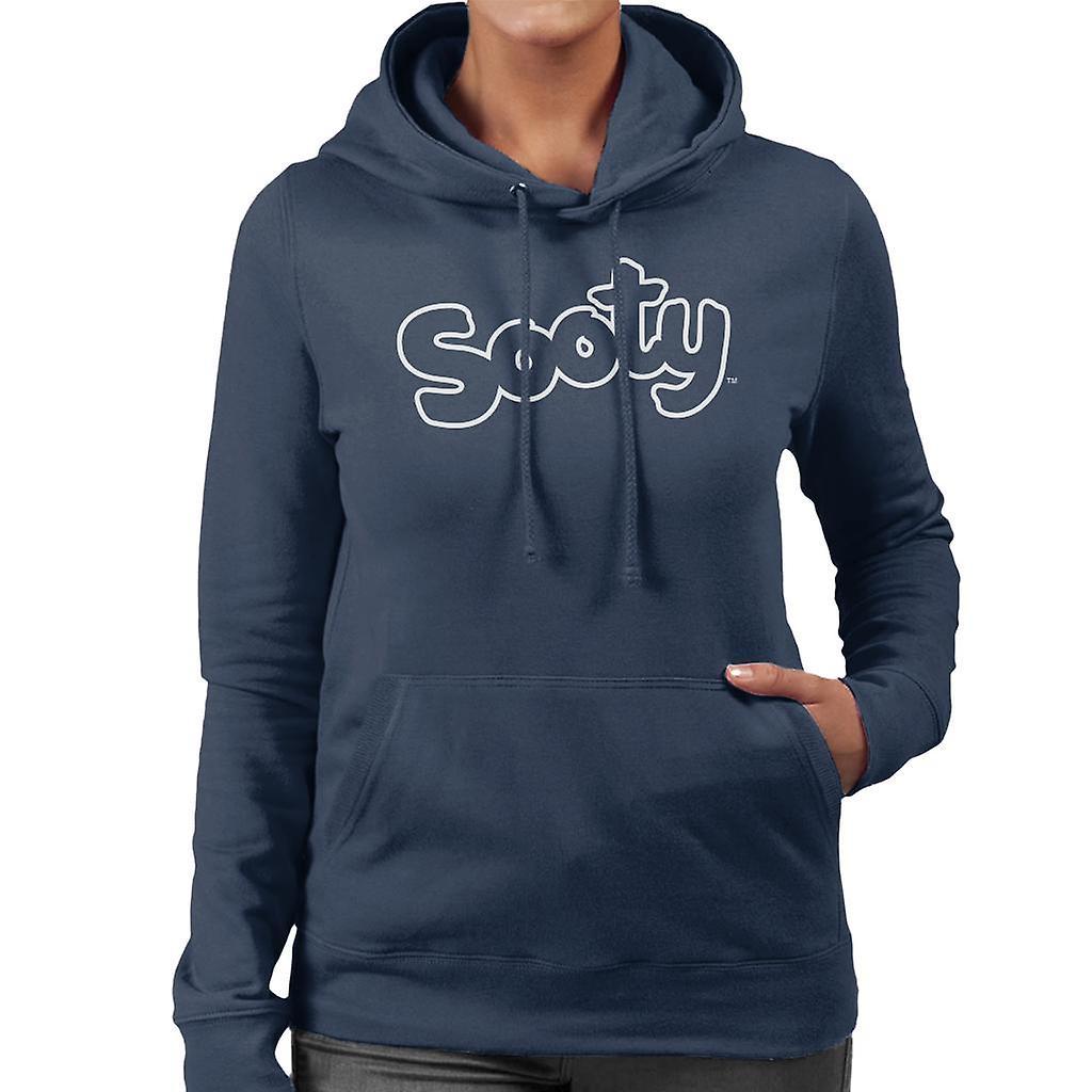 Sooty Retro Logo Women's Hooded Sweatshirt Navy Blue Large