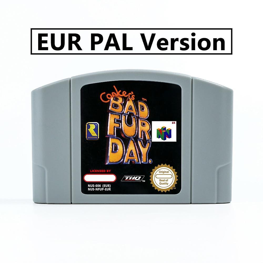 Game Console Accessories Conker's Bad Fur Day 64Bit Game Cartridge USA NTSC version or EUR PAL version For N64 Consoles EUR PAL  only game