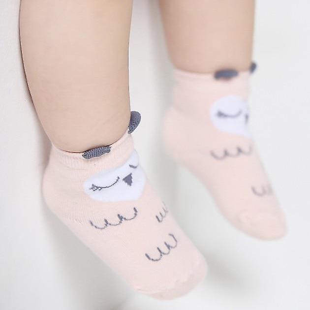 Slowmoose Spring & Autumn Newborn Baby Cotton Cute Asymmetry Anti-slip Socks 12M