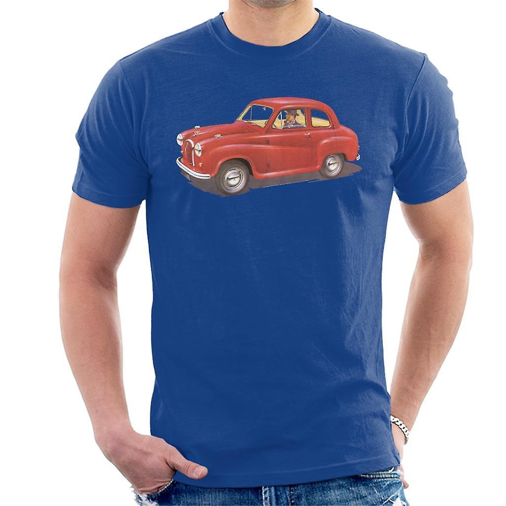 Austin A35 Red British Motor Heritage Men's T-Shirt Royal Blue Small