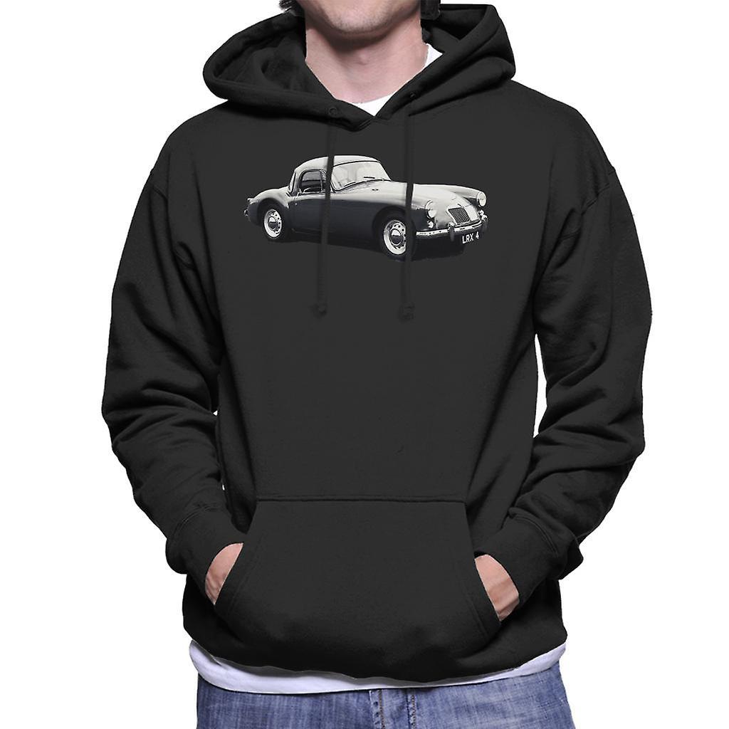 MG Side View British Motor Heritage Men's Hooded Sweatshirt Black XX-Large