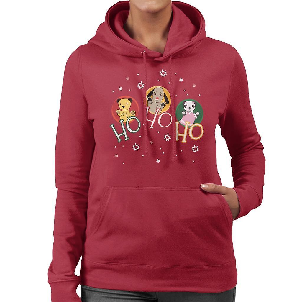 Sooty Christmas Ho Ho Ho Women's Hooded Sweatshirt Cherry Red XX-Large