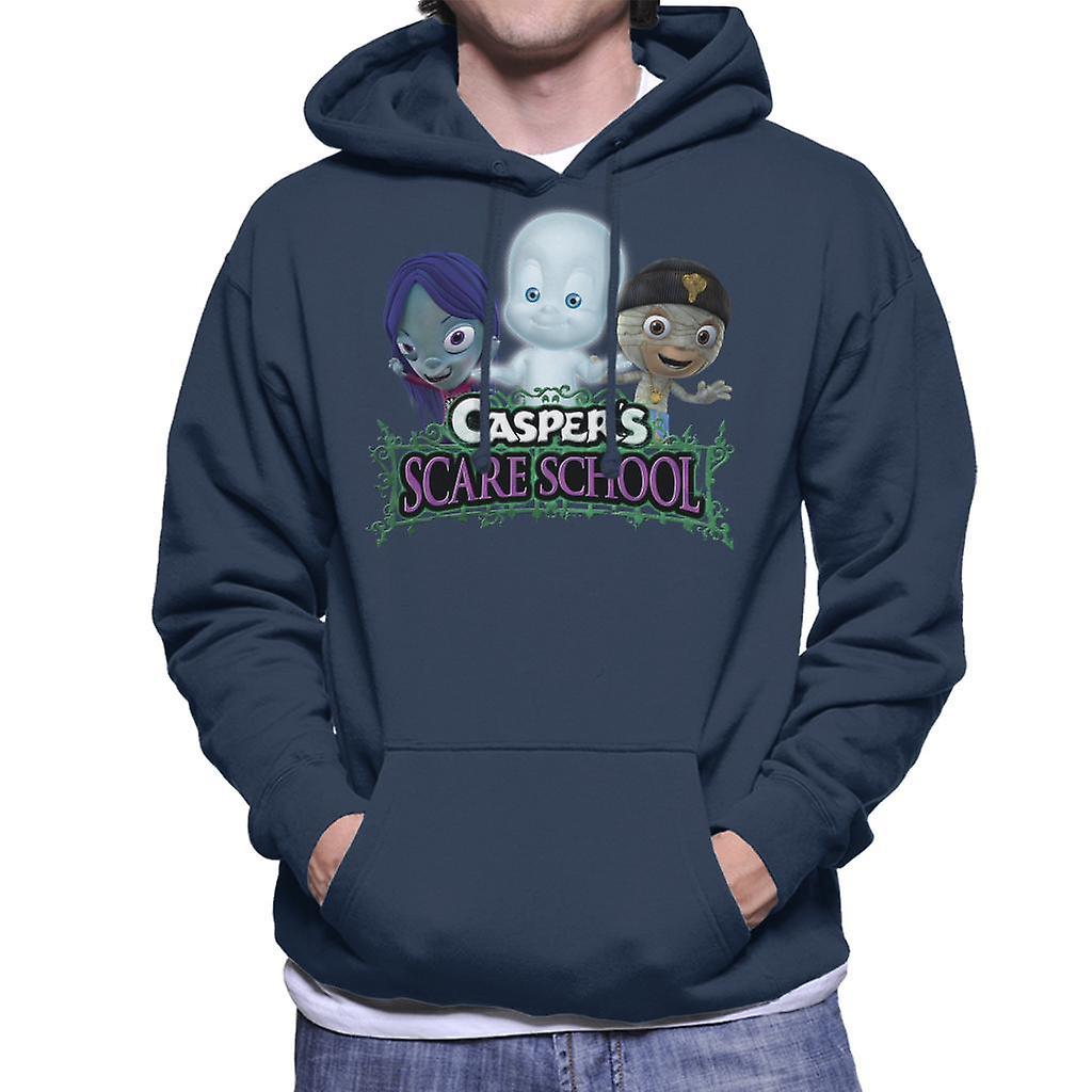 Casper The Friendly Ghost Scare School Men's Hooded Sweatshirt Navy Blue X-Large