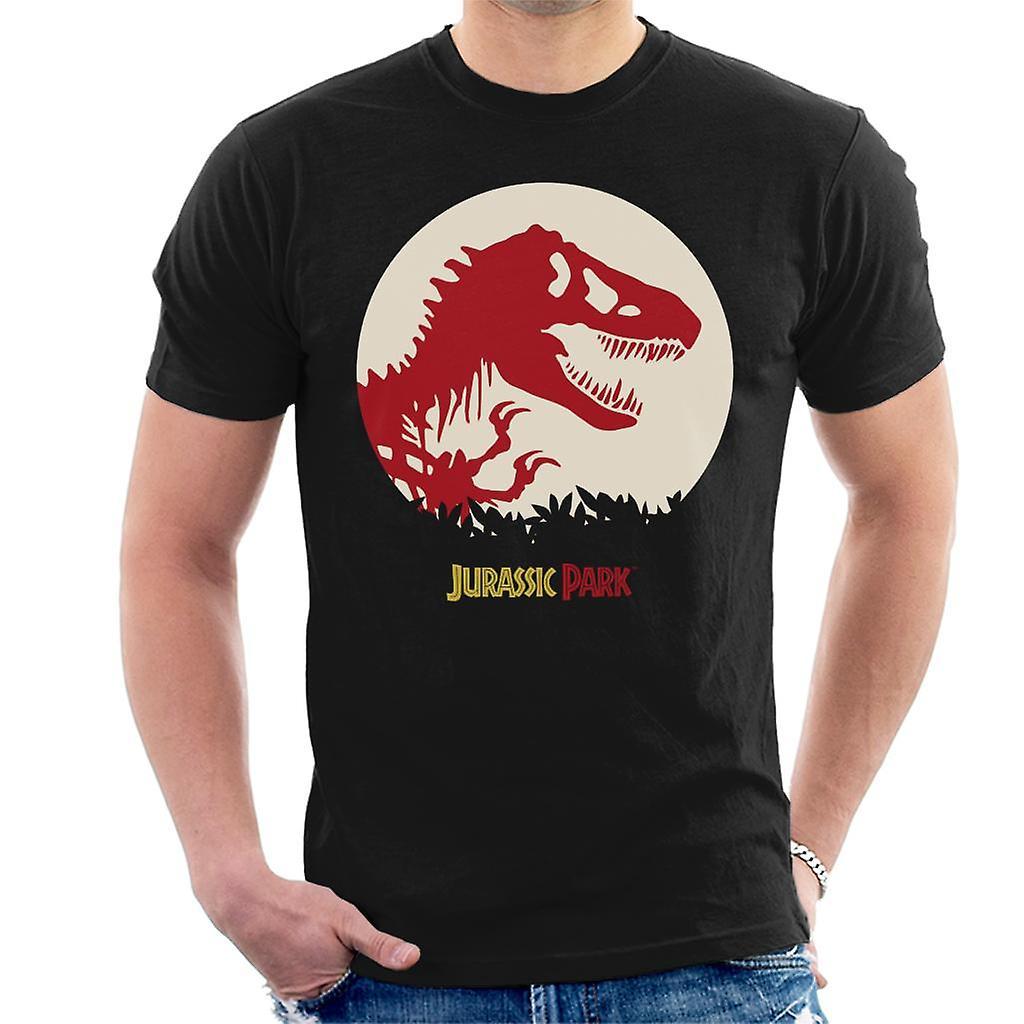 Jurassic Park T Rex Red Skeleton Icon Men's T-Shirt Black Small