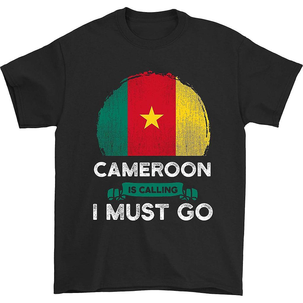 HISHARK Cameroon is calling i must go t-shirt Black M