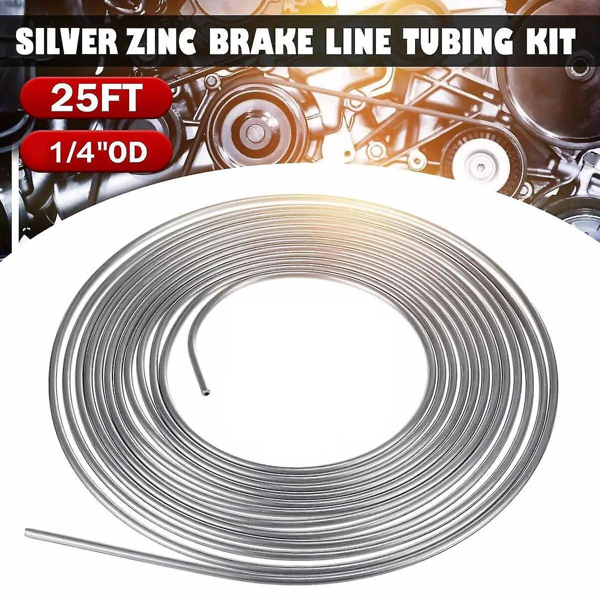 Eccpp 1/4" Od Zinc Tube Coil 25ft 7.62m Wire Hose Pipe Anti-rust For Car Auto Motorcycle Brake Line Fuel Tube Home Air-conditioning 1set Unite...