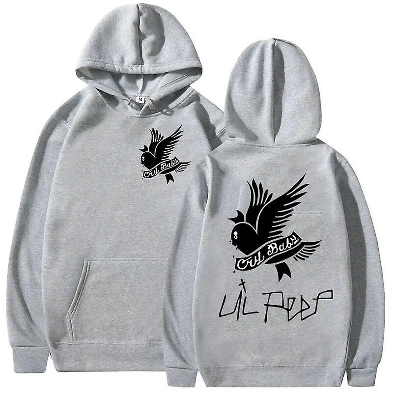 Cciyu Rapper Lil Peep Print Graphic Hoodie Men Women Hip Hop Fashion Sweatshirt Men Loose Oversized Pullover Hoodies Fleece Streetwear Gary black/w...