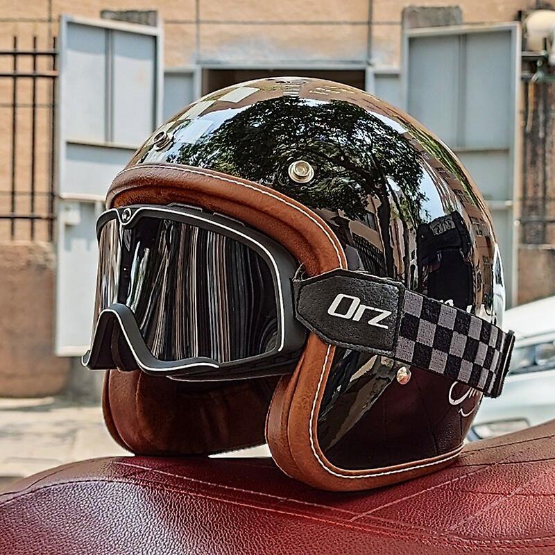 Open Helmet Moto Motorcycle Helmet Vintage Motorcycle Headgear Casque Casco 3/4 Helmet    Motorcycle Helmets 17 L