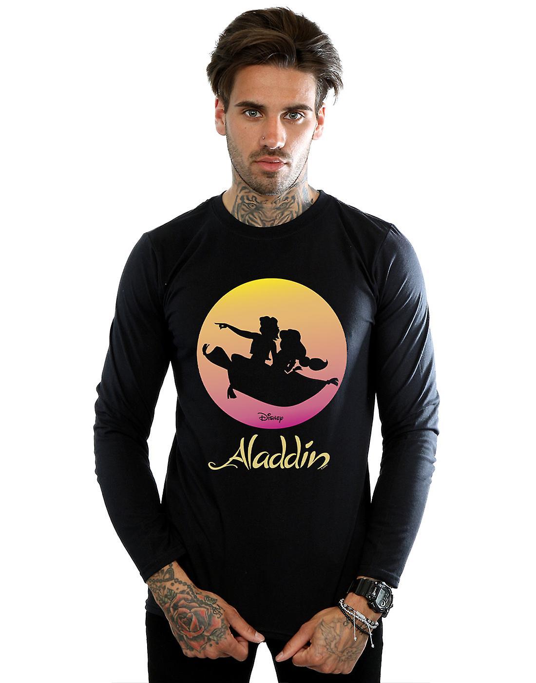 Absolute Cult Disney Men's Aladdin Flying Sunset Long Sleeved T-Shirt White Medium