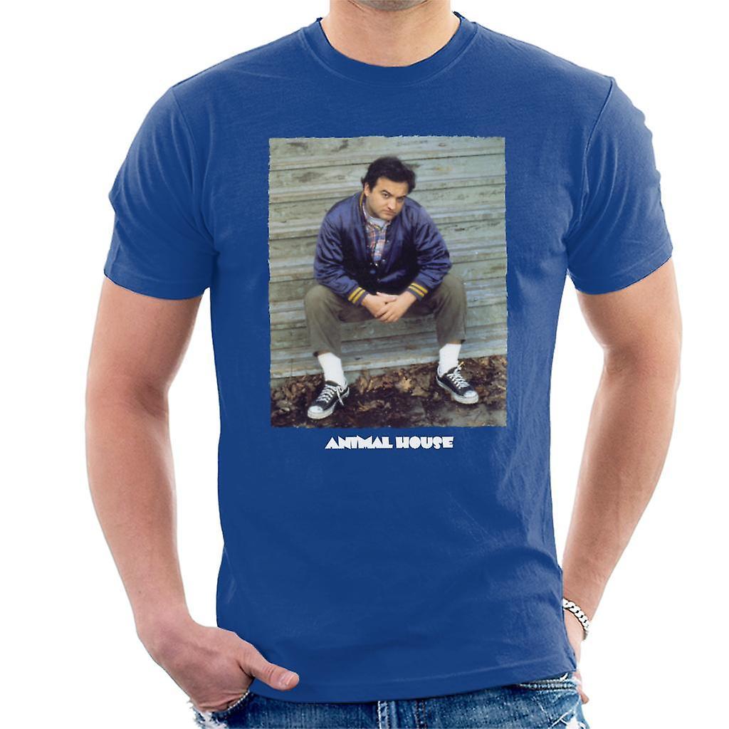 Animal House John Bluto Blutarsky Sitting Men's T-Shirt Royal Blue XX-Large