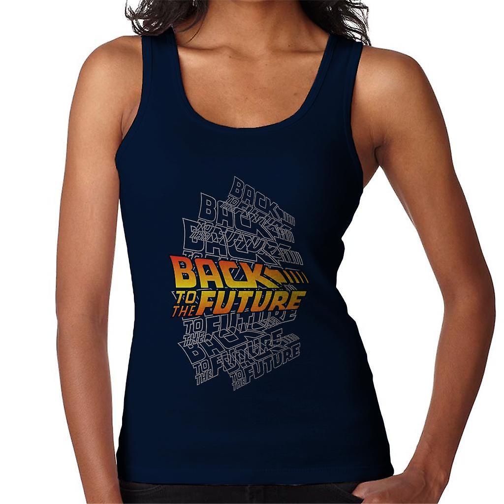 Back to the Future Classic Logo Montage Women's Vest Navy Blue Large