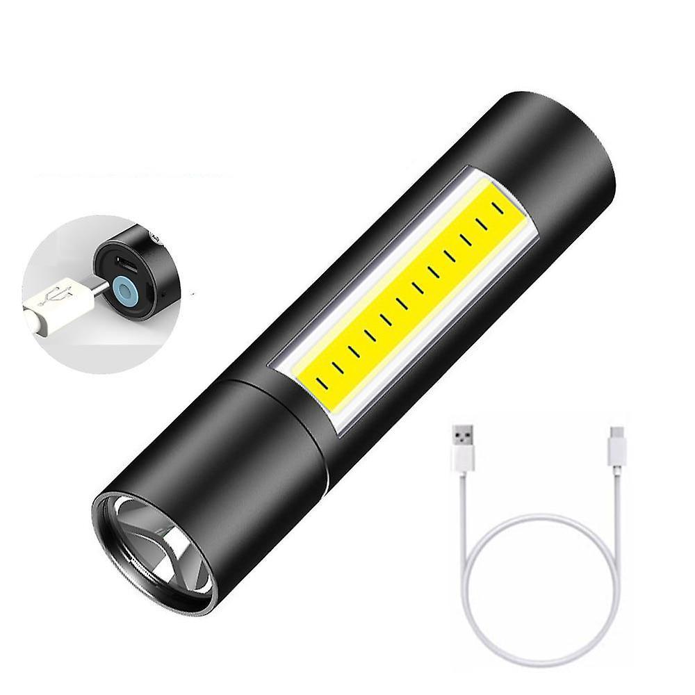 Slowmoose Built-in Battery Led Flashlights - Usb Rechargeable T6 Cob Torch ZOOM