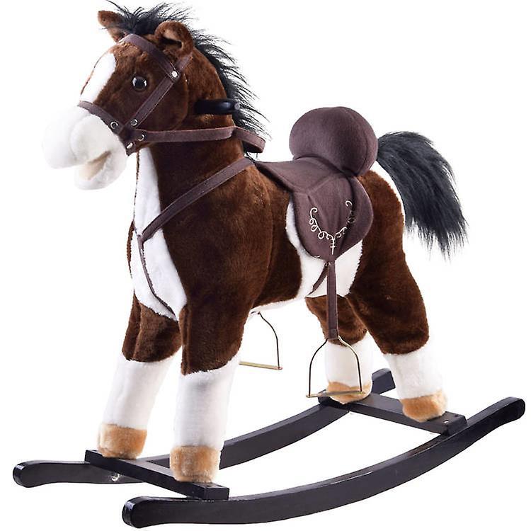 Viking Choice Rocking horse - moves & makes noise - 73x28x70cm - dark brown