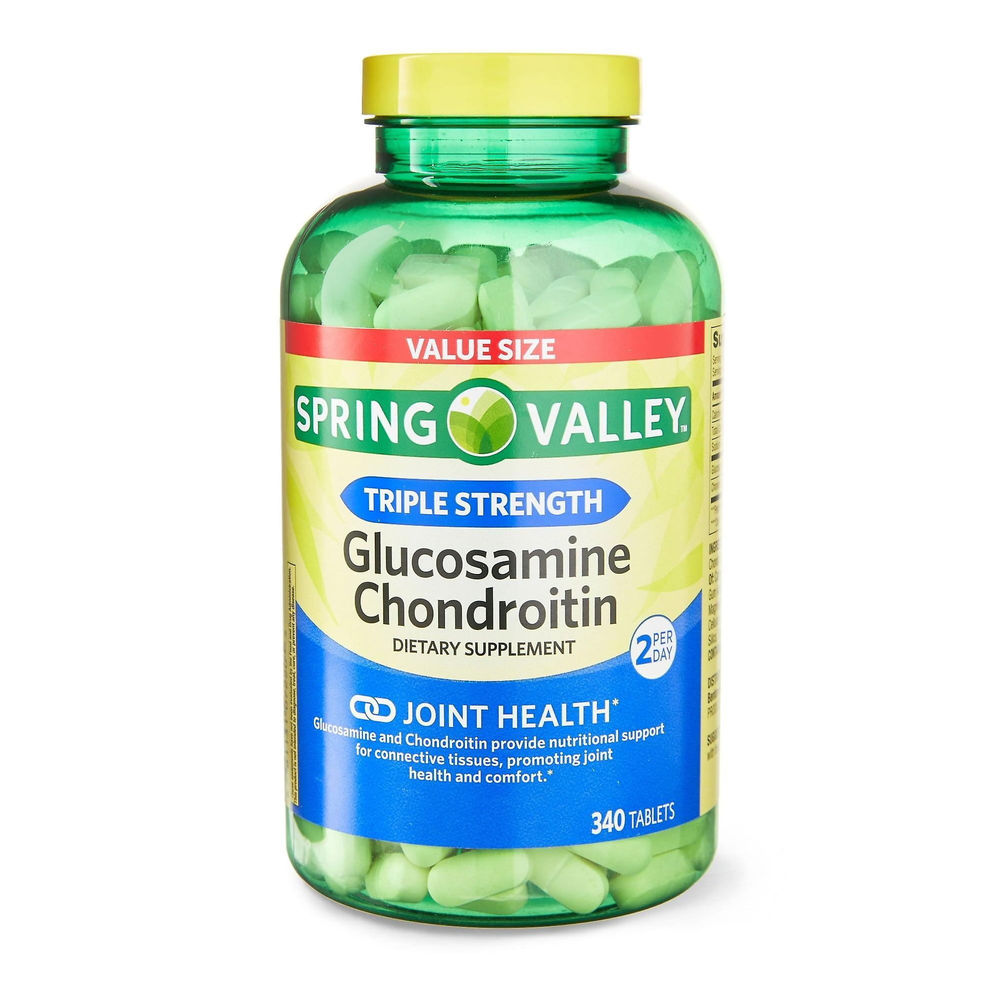 Spring Valley Triple Strength Glucosamine Chondroitin Tablets, 170 Tablets, Twin Pack, (340 Count Total)