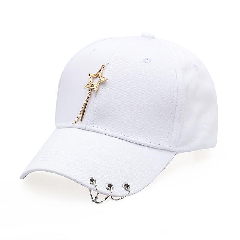 The Brands Market Korean solid color fashion personality hat White