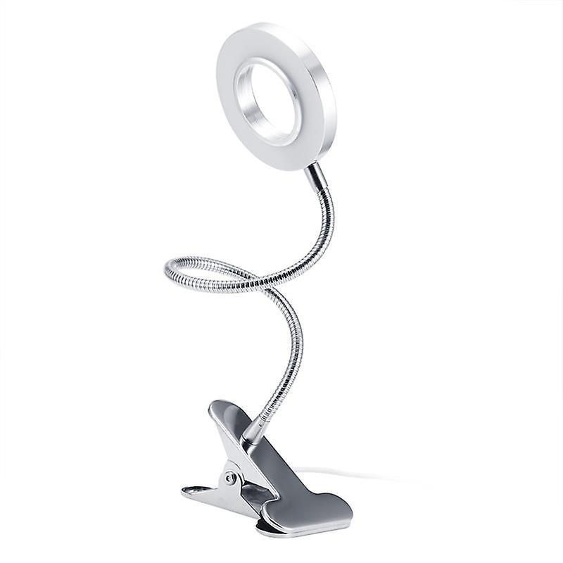 Slowmoose Led Desk Lamp With Clamp - Dimmable Reading Light Silver