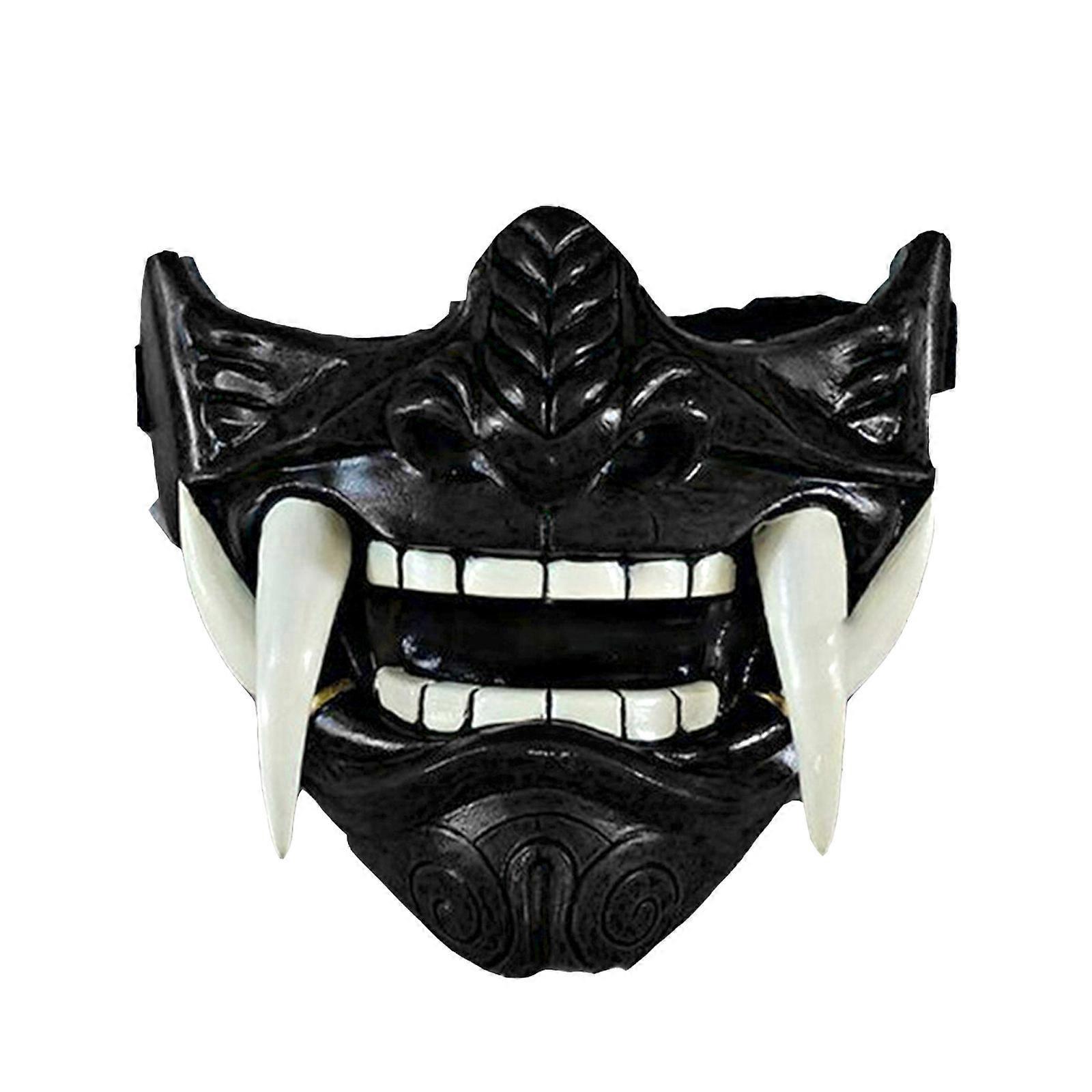 Unbrand Halloween Japanese Prajna Devil Mask Hannya Noh Kabuki Demon Oni Samurai New Fg Black