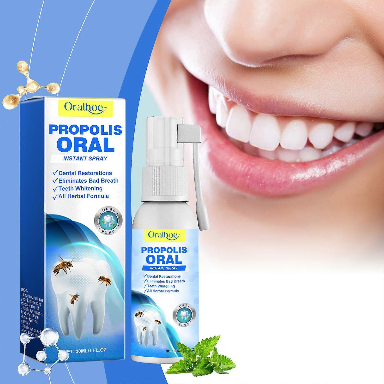 Unbrand Propolis Oral Instant Treatment Spray, Propolis Oral Health Spray, Propolis Teeth Cleaning Spray, Propolis Oral Spray, Fresh Breath 2pcs