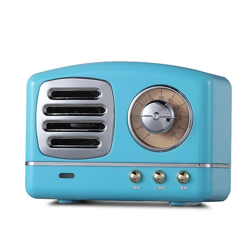 Slowmoose Portable Bluetooth Speaker, Retro Mini Wireless Radio Blue