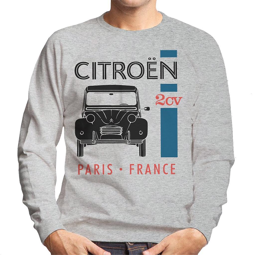 Citro�n Citroen Black 2CV Paris France Single Stripe Men's Sweatshirt Heather Grey XX-Large