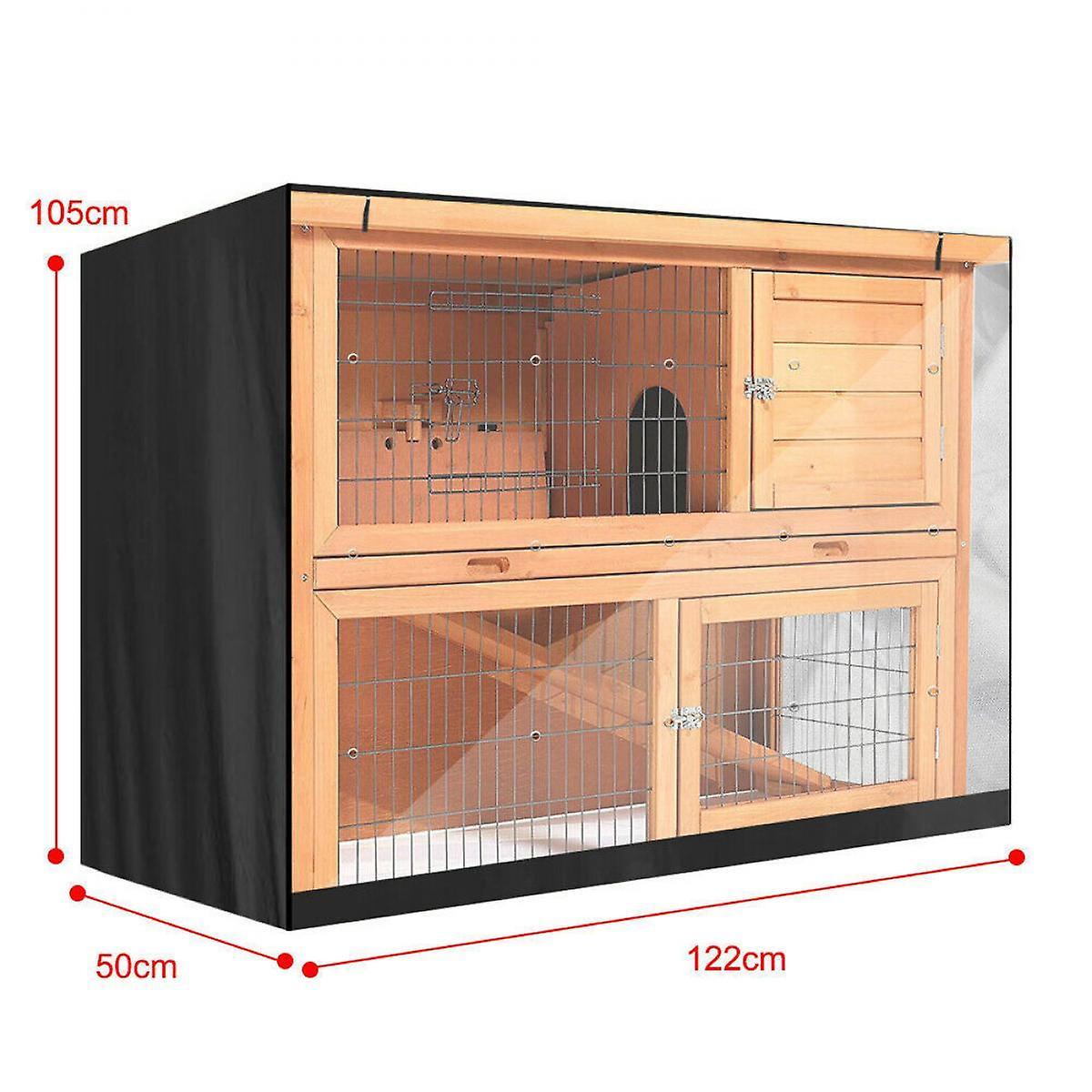 Subaoe 122x50x105cm Rabbit Hutch Cover Double Decker Hutch Dust Cover Waterproof Windproof Rabbit Crate Cover for Winter Outdoor