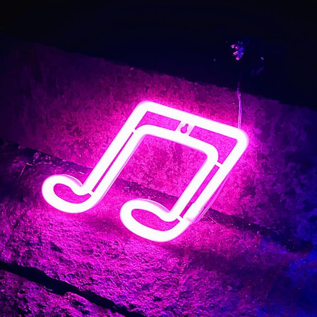 Syhrm Music Note Neon Signs Led Neon Light Usb Or Battery Operated Led Neon Light Signs Tik Tok Led Night Light For Bedroom(pink)