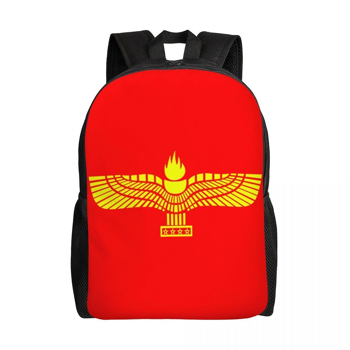 Bolongking Aramean Suryoyo Flag Backpack Men Women Fashion Bookbag for College School Ancient Aram Bags Large Capacity Travel Backpack 10