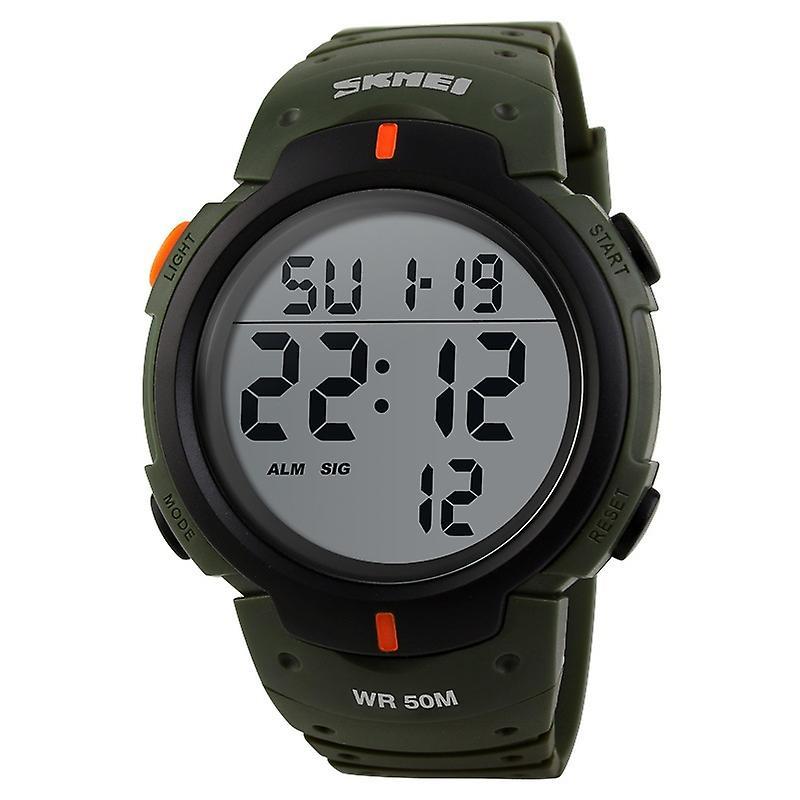 Skmei 1068 Men Waterproof Outdoor Sports Digital Watch ArmyGreen