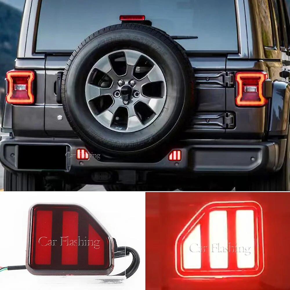 Scitoo Car Rear Fog Light For Jeep Wrangler Jl Us Version 2018 2019 2020 2021 2022 Bumper Brake Light Reflector Turn Signal Only for US version