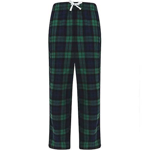 SF Minni Childrens/Kids Tartan Lounge Pants Navy/Green 11-12 Years