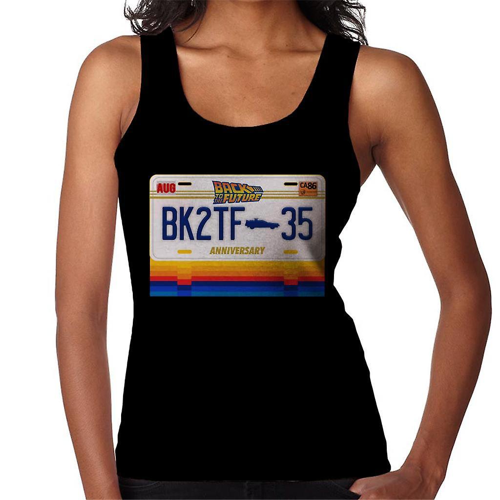 Back to the Future 35th Anniversary License Plate Design Women's Vest Black X-Large