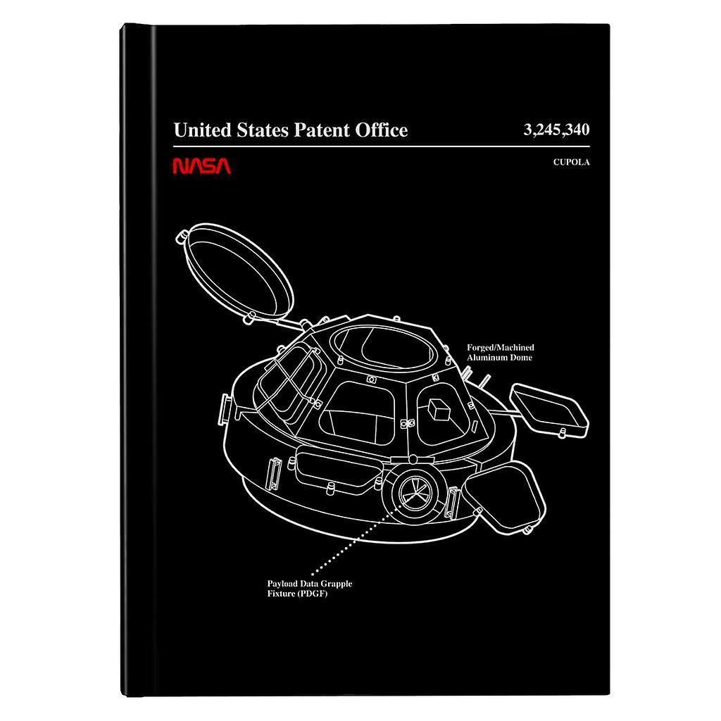 NASA Cupola Observation Hatch Blueprint Hardback Journal Black 13 x 18.5 cm