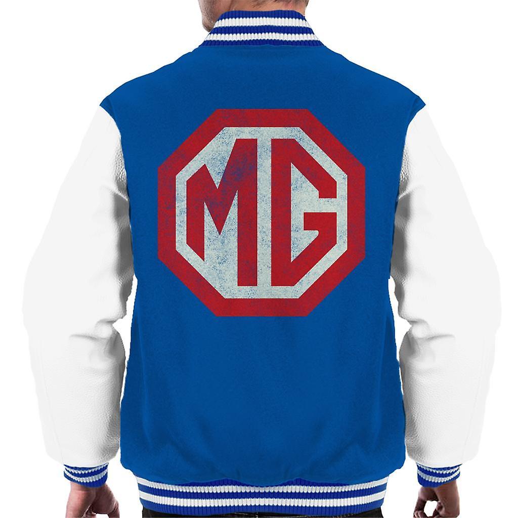 MG Classic Logo British Motor Heritage Men's Varsity Jacket Royal/White Small