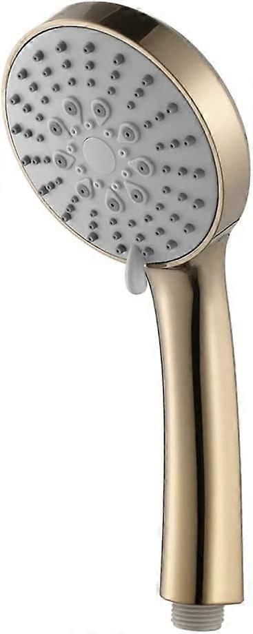 Linkrunning Handheld Shower Head High Pressure 5 Functions Shower Head Water Saving Hand Shower Head ABS Brushed Gold Rain Hand Held Shower Head wi..