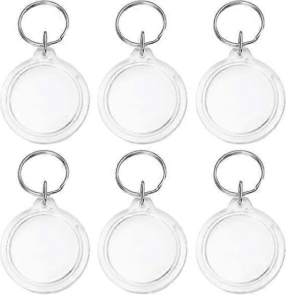 Szczw Set of 6 Personalized Photo Keychain, Round Transparent Photo Keychain with Ring for Double Sided Photos, Photo Keyring for Family, Friends, ...