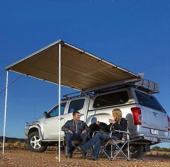 Jelivey 2x3m Car Side Awning with Pole Rope Peg Strong Suction Cup Anchor Outdoor Camping Tent Tarp Waterproof Canopy Shade Sun Shelter