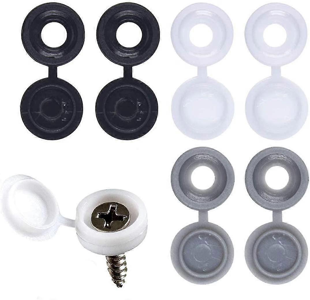 Tinor Screw Cover,3 Colors 60 Pcs Hinged Screw Covers Plastic Screw Covers Hinged Screw Covers Decorative Caps With Flip Cover