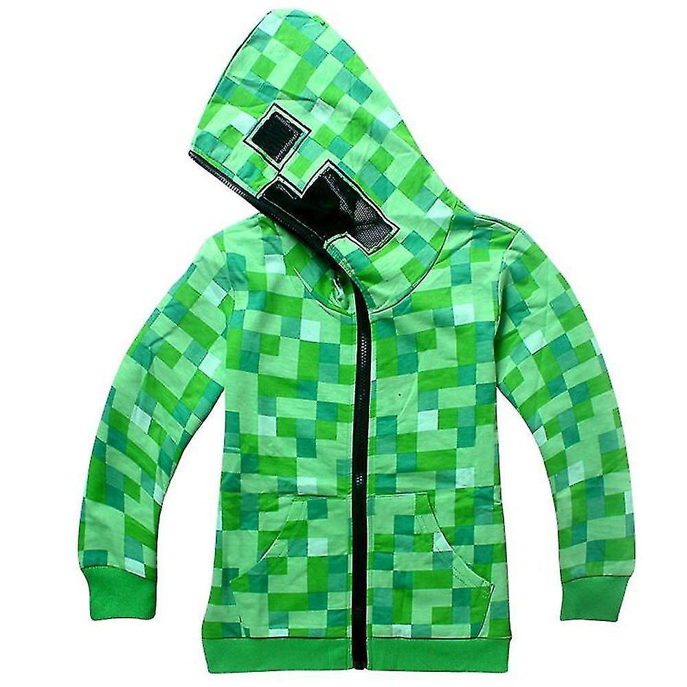 Jnnjv Minecraft Kids Boy Girl Unisex Zip Hoodie Hooded Sweatshirt Casual Jumper Pullover Top 10-12 Years