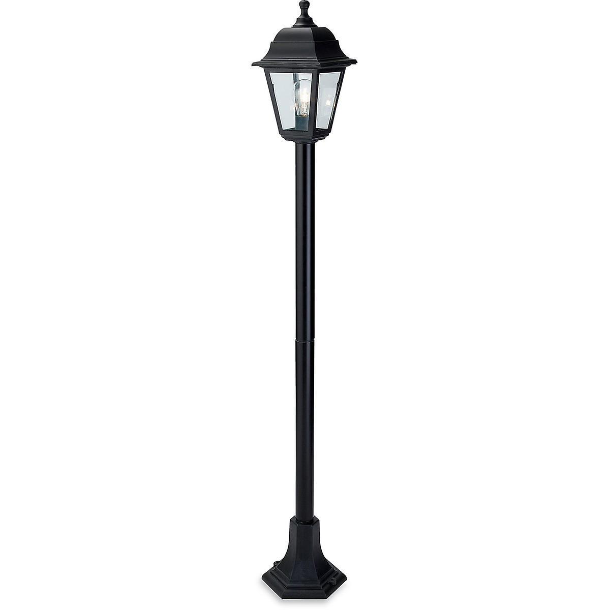 Oslo 1 Light Post Lantern Black Resin IP44 E27