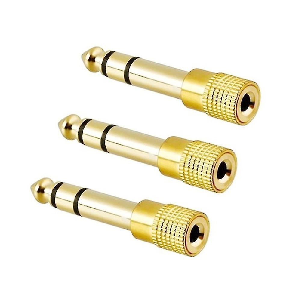 Yuzee Gold-plated 6.5 Male To 3.5 Female Audio- Adapter Headphone Mic Jack 3pcs